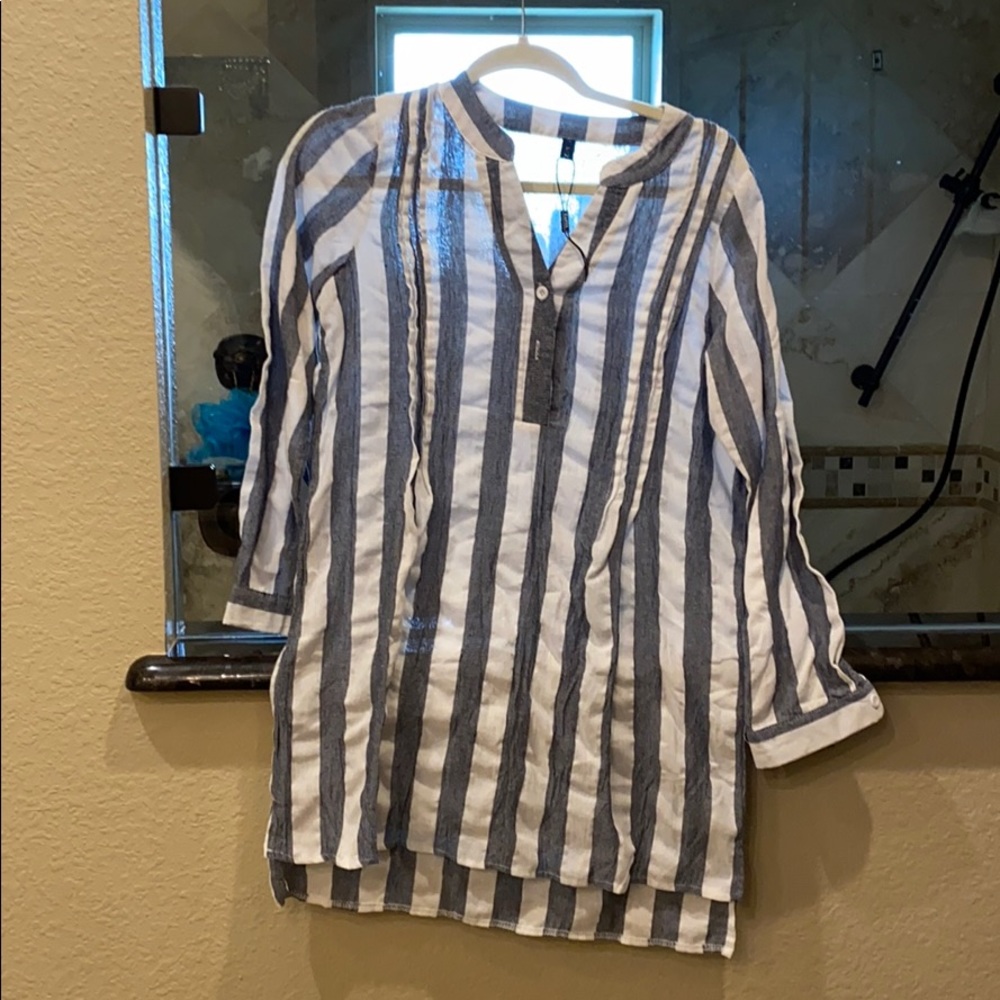 striped swim coverup